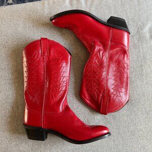 Red Western Cowboy Boots • ~Size 10 (Exact Measurements in Description)